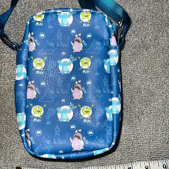 Disney Pixar Monsters Inc Buckle Down Crossbody Bag AOP SULLEY MIKE AND BOO NWOT - Picture 4 of 9